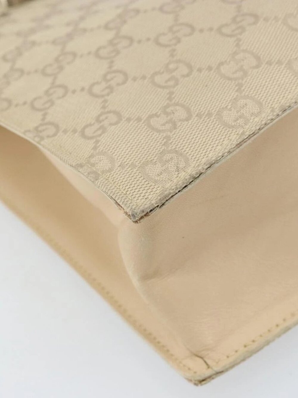 GUCCI GG Canvas Tote Bag Beige Silver 002 1053 Auth 170373 - Picture 14 of 16